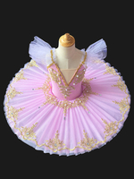 Costumes de danse de ballet blanc femme enfant ballerine perles volants dentelle polyester robe vêtements de danse