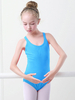 Costumes de danse de ballet bleu ciel clair ballerine pour enfants plissé à bretelle combinaison ensemble vêtements de performance