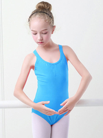 Costumes de danse de ballet bleu ciel clair ballerine pour enfants plissé à bretelle combinaison ensemble vêtements de performance