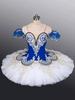 Costumes de danse de ballet bleu femme enfant ballerine volants dentelle robe en polyester vêtements de danse