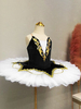 Costumes de Danse de Ballet Noir Femme Ballerine Dentelle Paillettes Ensemble de Robe