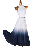 Costumes de danse de la salle de bal robe Blanc noir Femme Robe Danse Porter