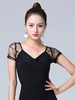 Costumes de danse de salle de bal Femmes Noir Rayon Lace Top Déguisements Halloween