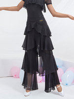 Costumes de danse de salon Bas en polyester noir Pantalon évasé Robe de danse