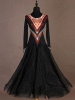 Costumes de danse de salon bijou perles perlées femmes noires robe de danse robe Déguisements Halloween