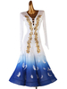 Costumes de danse de salon bleu royal femmes Lycra Spandex robe vêtements de danse