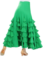Costumes de danse de salon couches volants jupe longue robe de danse des femmes Déguisements Halloween