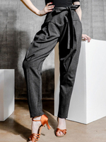 Costumes de danse de salon pour femmes Pantalons en polyester gris foncé Vêtements de danse