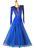 Costumes de danse de salon robe de danse bleu royal pour femmes