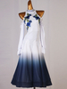 Costumes de danse de salon Robe de danse femme blanche noir fleur