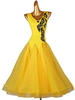 Costumes de danse de salon Robe de danse Lycra Spandex pour femme jaune