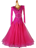 Costumes de danse de salon Rose robe vêtements de danse pour femmes Robe latine