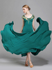 Costumes de danse de salon Soie Florla imprimé col en V robe de danseur vert foncé Vêtements de danse Déguisements Halloween