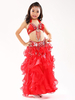 Costumes De Danse De Ventre Rouge Jupe En Mousseline De Soie En Fibre De Polyester Pour Enfants