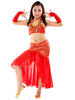 Costumes De Danse De Ventre Rouge Pantalon En Mousseline De Soie En Fibre De Polyester Pour Enfant