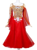 Costumes de danse du salon bijou strass orné de pierres précieuses découpées robe femme rouge tenue de danse Déguisements Halloween