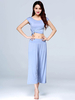 Costumes de danse du ventre bleu clair en fibre de polyester avec un pantalon large pour femmes; vêtements de danse Déguisements Halloween