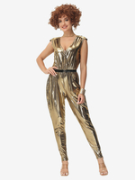 Costumes de danse hip-hop disco hippie des années 70 combinaison dorée costume de danse de rue
