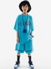 Costumes De Danse Hip Hop Enfant Garçon Fille Pantalon Top Ensemble Bleu Costume Danse Urbaine