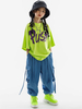 Costumes De Danse Hip Hop Enfant Garçon Fille Pantalon Top Ensemble Vert Costume Danse Urbaine