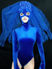 Costumes de danse jazz bleu femmes Body avec jambière 2 pièces vêtements de danse Déguisements Halloween