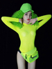 Costumes de danse jazz Body vert néon dansant