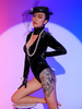 Costumes de danse jazz Combinaison en velours pour femme Vêtements de danse