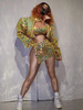 Costumes de danse jazz Femme Polyester Mini-jupe Pardessus Soutien-gorge Vêtements de danse