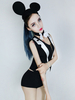 Costumes de Danse Jazz Femmes 2022 Bicolore Zip Top Avec Court Noir Tenue de Danse Déguisements Halloween