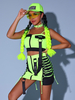 Costumes de danse Jazz femmes en Polyester top Mini jupe pantalon ensemble de danse