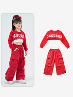 Costumes de danse Jazz fille haut pantalon en Polyester vêtements de danse