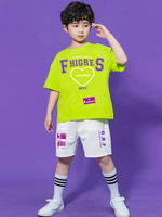 Costumes De Danse Jazz Pantalon Top En Polyester Enfant Fille Vêtements De Danse Hip Hop Pom-pom Fille