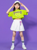 Costumes De Danse Jazz Pantalon Top En Polyester Enfant Fille Vêtements De Danse Hip Hop Pom-pom Fille