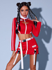 Costumes de danse Jazz pour femmes jupe en Polyester haut vêtements de danse