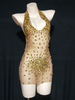 Costumes de danse jazz pour femmes robe en polyester couleur chair vêtements de danse