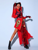 Costumes de danse jazz pour femmes tablier en polyester combinaison ceinture ensemble 3 pièces vêtements de danse