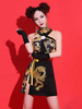 Costumes de danse jazz style chinois Dragon femmes robe gants ceinture vêtements de danse