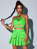 Costumes De Danse Jazz Top Jupe En Polyester Pour Femmes Ensemble De Danse