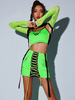 Costumes De Danse Jazz Top Jupe En Polyester Pour Femmes Ensemble De Danse