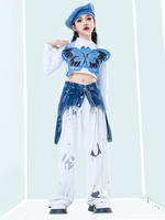 Costumes de danse Jazz top papillon pantalons en Polyester femmes accessoire ensemble de danse