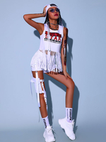 Costumes De Danse Jazz Top Short Frange Pour Femmes Ensemble De Danse