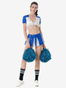 Costumes de Déguisement Cheerleader Pom-Pom Girl Adulte Sexy Femmes Déguisements Sexy Imprimés Moulants Deux Pièces à Col V avec Manches Courtes Taille Haute Bicolores