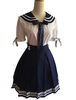 Costumes de Lolita bleu marine bicolore avec nœud imprimé Déguisements Halloween