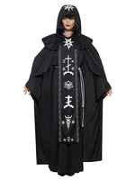 Costumes de mage noir Halloween pour les femmes illustration de magicien noir effrayant chapeau ceinture polyester vacances Costumes ensemble complet