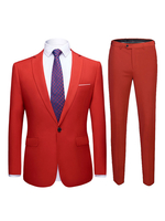 Costumes de mariage rouges Tuxedo Groom et Groomsman Suit Notch Veste à revers Pantalon Gilet Outfit Hommes Formel Attire 3 Pièce