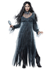 Costumes de mariée fantôme dHalloween pour les femmes Robe longue en dentelle noire Polyester Vacances Costumes de mort