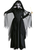Costumes de mort dHalloween pour les femmes Robe longue en dentelle noire Polyester Vacances Costumes de voile