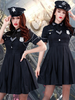 Costumes De Police Ensemble De Robe À Chapeau Noir Déguisement Carnaval