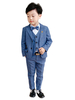 Costumes de porteur danneau Bleu Polyester Coton Manches longues Pantalon Pardessus Gilet Costumes de soirée formels pour bébé