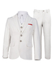 Costumes de porteur danneau Ensemble 3 pièces Polyester Pantalon à manches longues Pardessus Haut Blanc Costumes de soirée formelle